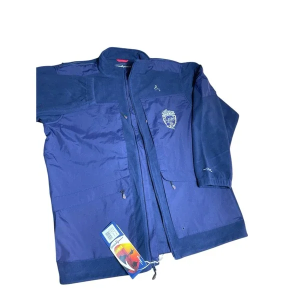 HOOK & TACKLE Air/X Tech Fish Gear Men's XL Blue Jacket Huge‎ Pockets Front