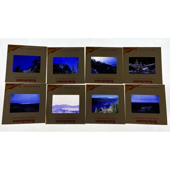 (8) VTG Kodachrome 35mm Slide Oct 1968 Yosemite Lake Tahoe Pacific Northwest