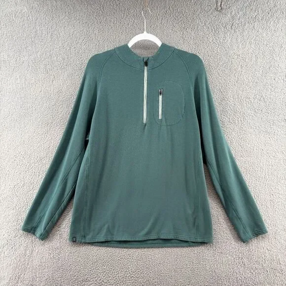 Free Fly Men’s Bamboo Fleece Quarter Zip Pullover Green Size L