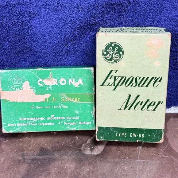 General Electric Exposure Meter DW-68 & Corona Film Splicer Vintage Photography