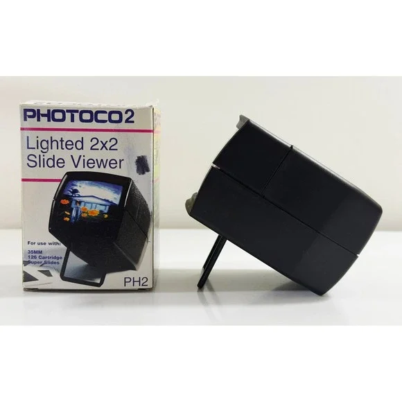 Photoco Lighted 2x2 Slide Viewer Black 35mm 126 PH2 Vintage