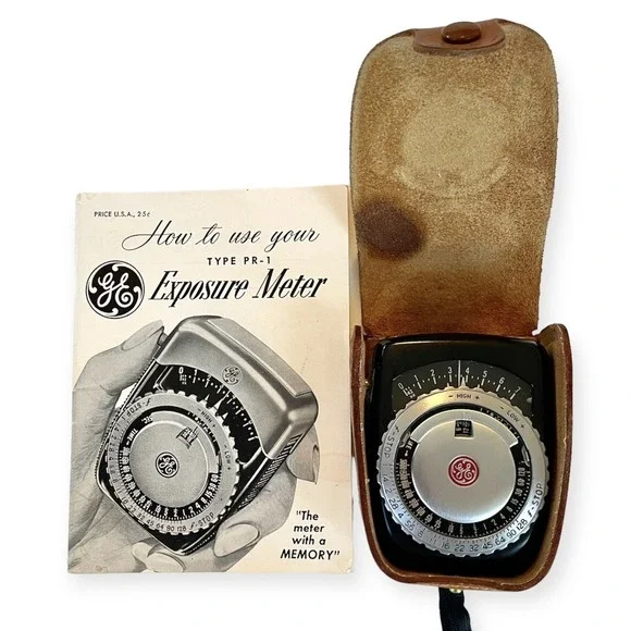 Vintage GE PR-1 Exposure Meter Light Meter w/ Case Manual Untested USA‎