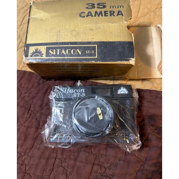 Sitacon ST-3 35mm Viewfinder Film Camera Vintage Black with Box Hot Shoe Taiwan‎