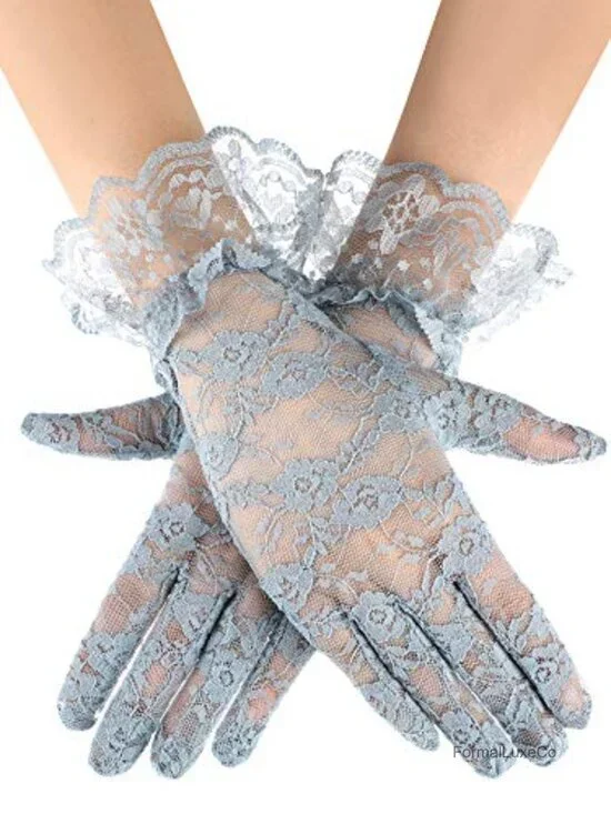 Elegant Short Lace Gloves for Tea Party Wedding Opera Dinner