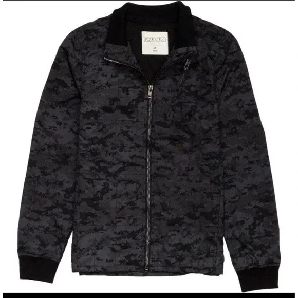 EZEKIEL Black Whamo Camo Quilt Insulated Jacket Coat Camouflage Mens size Medium
