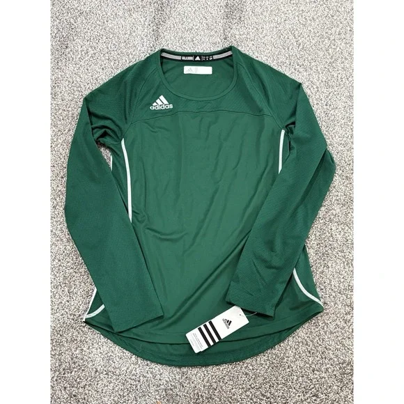Adidas Green Women's Performance Shirt Size Small Long‎ Sleeve Lightweight NWT