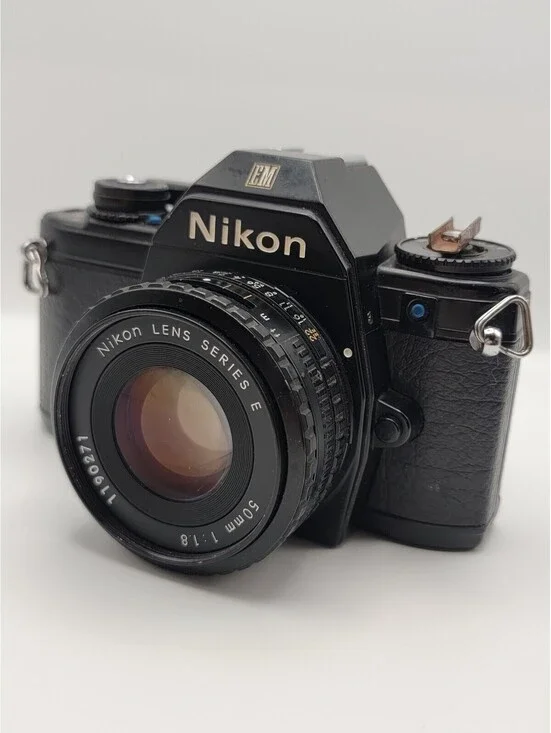 Nikon EM 35mm Film Camera Body & Series E 50mm f1.8 Lens UNTESTED