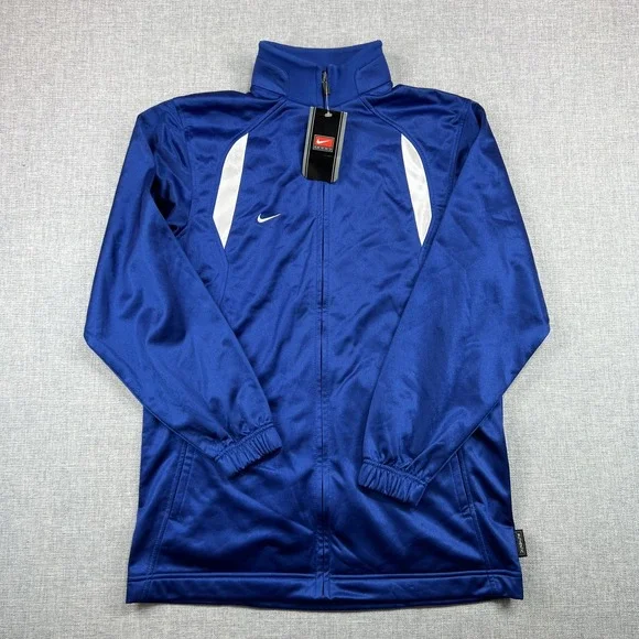 Vintage Nike Team Jacket Mens Small Blue White Full Zip‎ Track Authentic