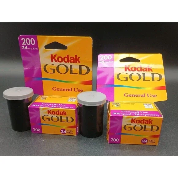 4 Rolls Kodak Gold 35mm 200 Speed 24 Exp Expired 8/2002