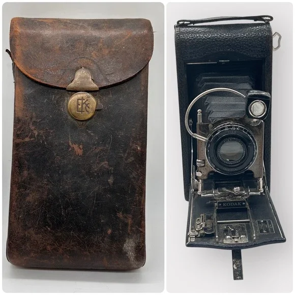 Vintage 1910-1915‎ Kodak No 3A Autographic Folding Pocket Camera & Case Model C