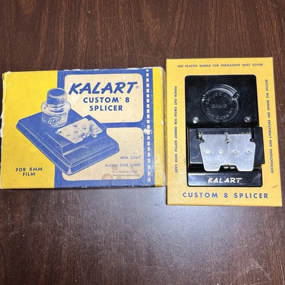 Kalart Custom 8‎ Splicer 8mm Film Editor Tool w/ Box Instructions Vintage USA