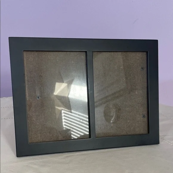Black Double Photo Frame tabletop or wall