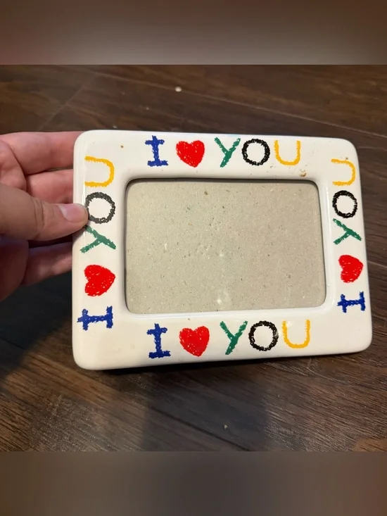 Vintage Ceramic I Love You Picture Frame