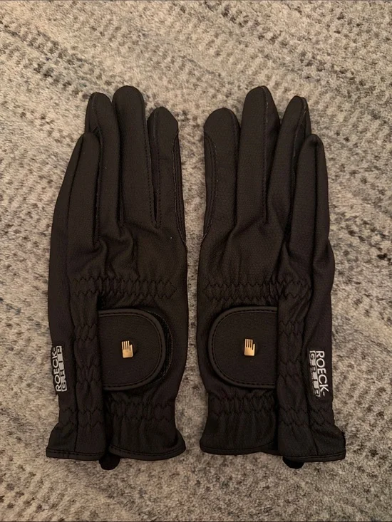Roeckl Black Riding Gloves Size 8 - Brand New Never Worn