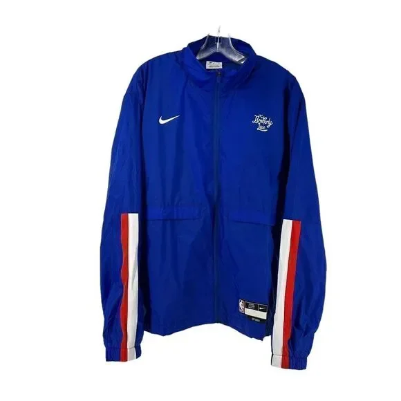 Nike NBA City Edition Windbreaker Jacket Men M Philadelphia 76ers Brotherly Love
