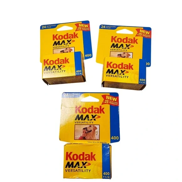 Kodak MAX 400 35mm Film 24 Exposure Color Print 3 Rolls Expired 2003 GC 135-24