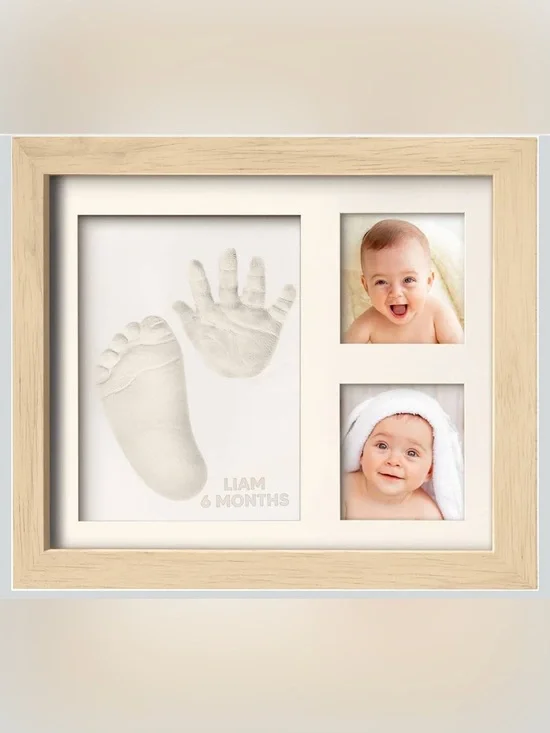 KeaBabies SOLO Baby Handprint & Footprint Keepsake Frame in Ash Wood 11”x8.8”