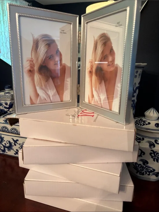 5 Silver Double Hinged Photo Frame - Home Accents