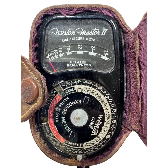 Vintage‎ Weston Master II Cine Exposure Light Meter Model 736 With Leather Case