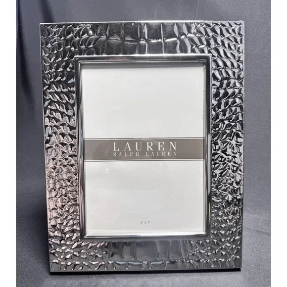Lauren Ralph Lauren Crocodile 8 x 10 for 5 x 7 Pic Nickel Plated  Picture Frame