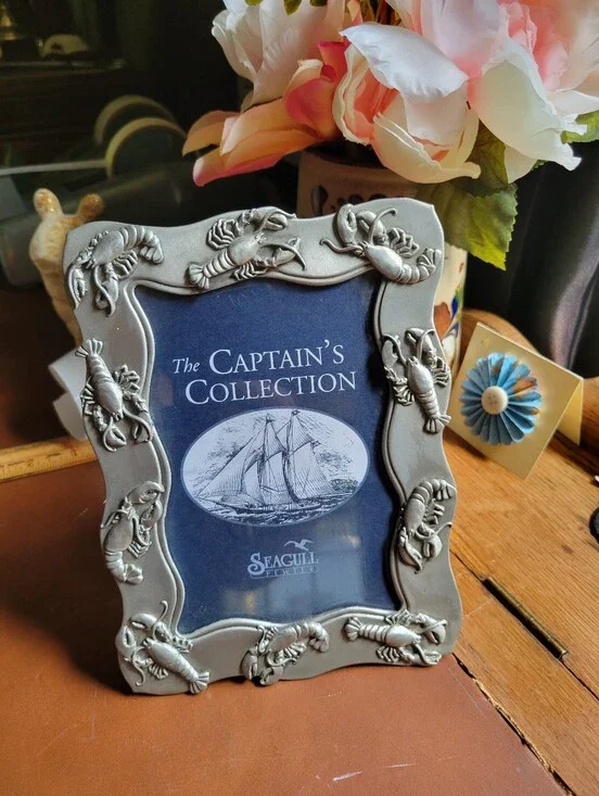 Vintage Lobster Seagull Canada Pewter Picture Frame  3.5'' x 5'' 1997 Etain Zinn