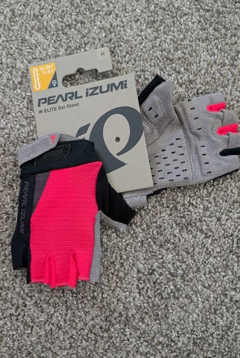 Pearl Izumi Women's Half-Finger Cycling Gloves in Hot Pink and Gray -M