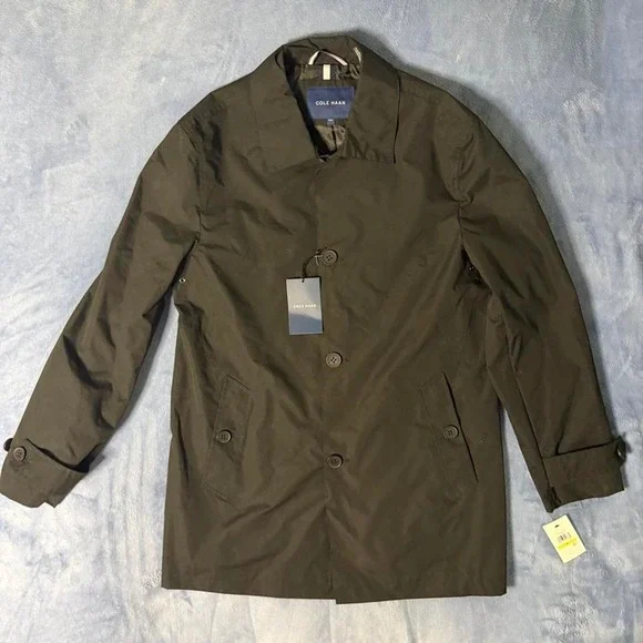 Cole Haan black  trench coat men Size M