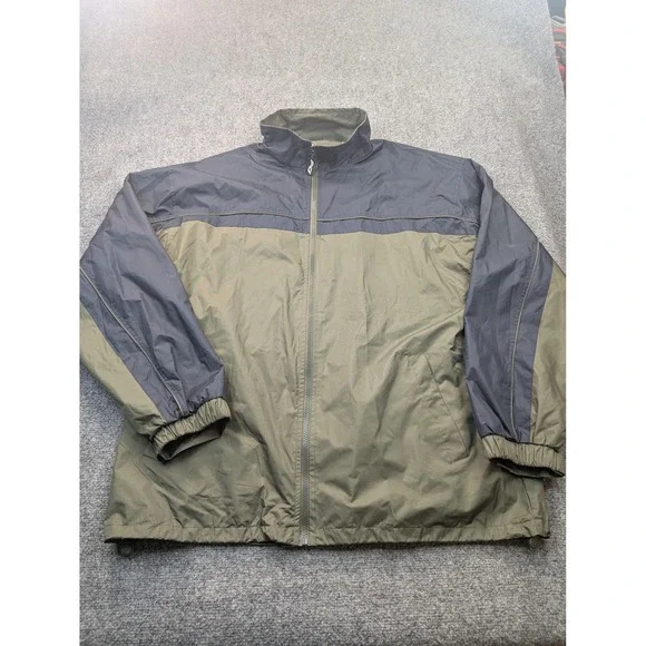 Mesa Verde Jacket Mens XL Green Black PCI Windbreaker Mesh Lined Hiking Zip Coat