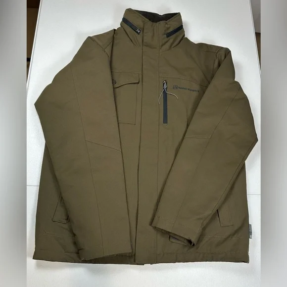 Rugged Elements‎ Mens S Jacket Green Full Zip Hooded Wind Water Resistant Lined