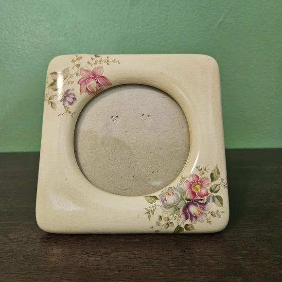 Vintage Terragrafix Floral Ceramic Square 1982‎ Picture Frame
