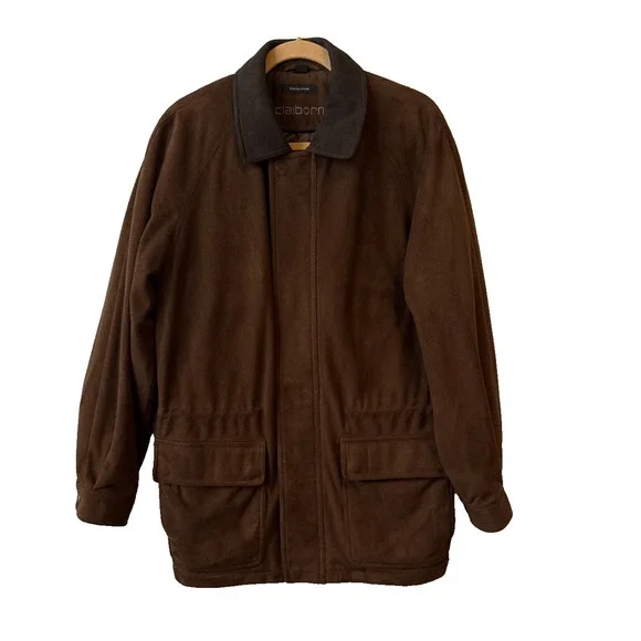 Claiborne‎ Men's M Western Chore Sueded Jacket Quilt Lining Utility Barn Retro
