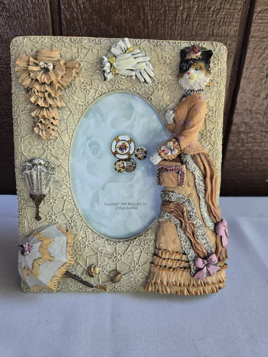 Victorian Cat Lady Decorative Photo Frame