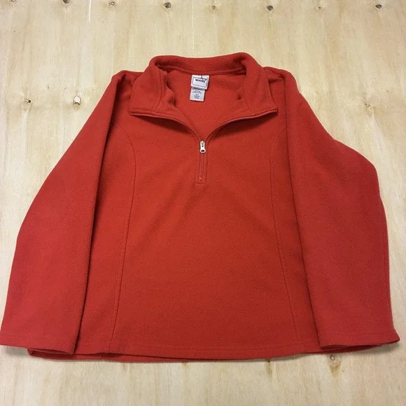 Scandia Woods Jacket Mens XL Red Fleece 1/4 Zip Pullover Stand Collar Winter