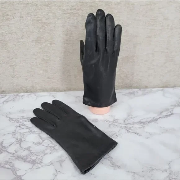 Aris Black Leather Women's Driving Gloves