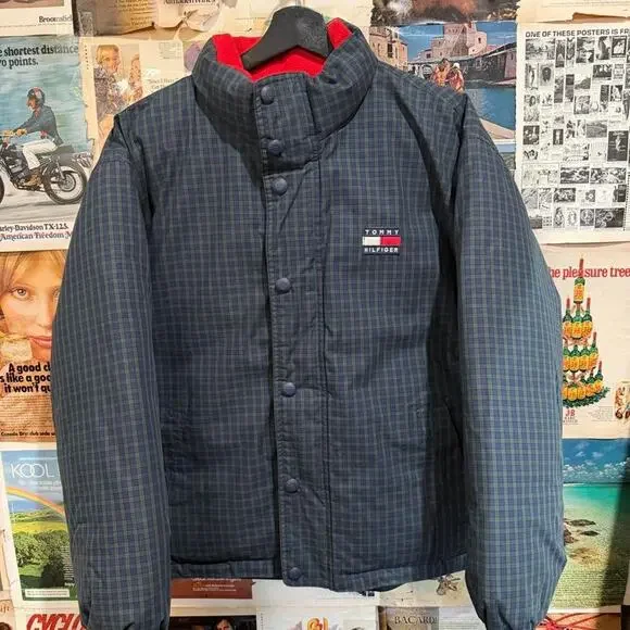 Tommy hilfiger green striped plaid