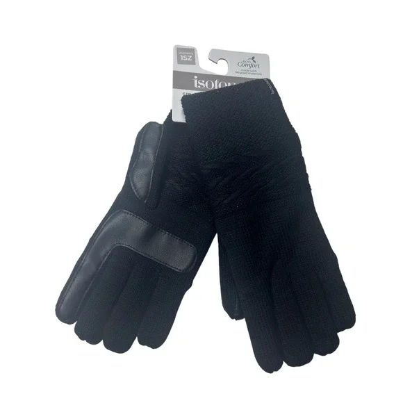 Isotoner Eco Comfort Gloves‎ SmartDri Touchscreen Gloves Women's Black NEW
