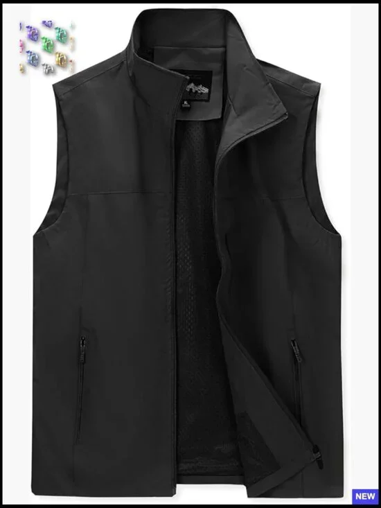 Men's Lightweight Utility Vest Sleeveless Outdoor Travel Hiking Work Jacket