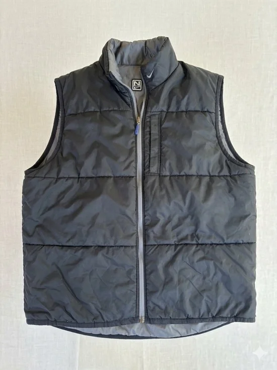 Vintage 90s Nike Reversible Puffer Vest Black/Grey Men’s Large