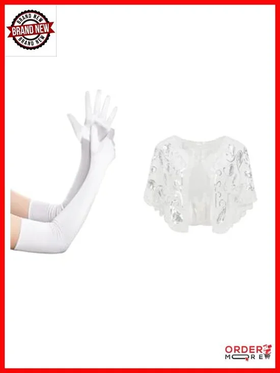 Long Opera Satin Gloves 1920s Vintage Elbow Length Adult Stretchy Costume