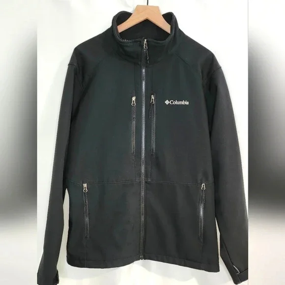 Columbia Mens Interchange Softshell Jacket 1X Black‎ Thermal Coil Full Zip