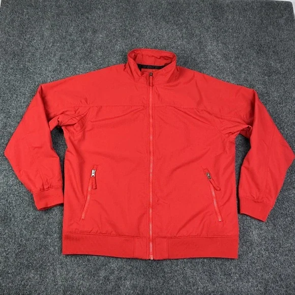 Duluth Bomber‎ Jacket Mens L Red Lightweight Grab Full Zip Windbreaker Outdoor