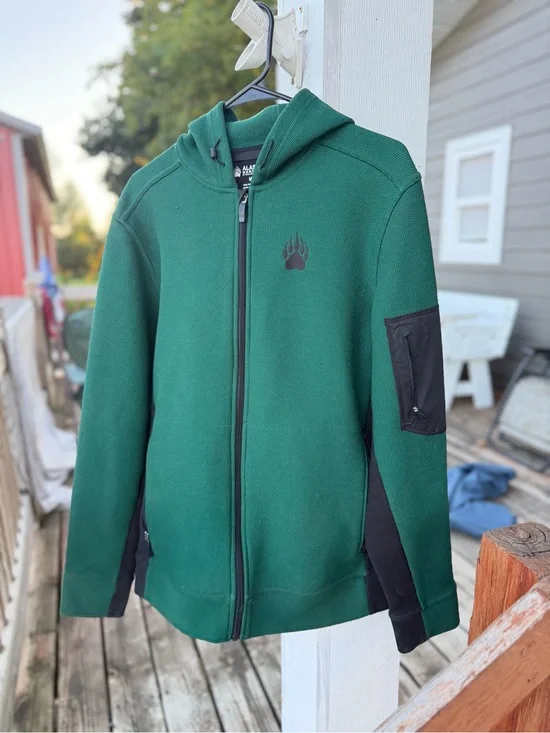 Men's Green Full-Zip Hooded Jacket