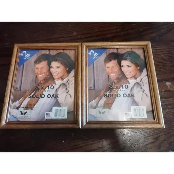 Vintage Walmart Solid Oak Wood Picture Photo Frame Wall Hanging Decor - 8
