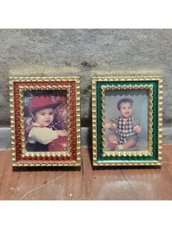 Two Vintage Miniature Tabletop Picture Photo Frames