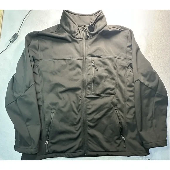 Swiss Tech Men's Jacket Black Size 2x Full Zip Long Sleeve Pockets