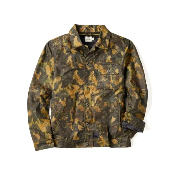 Flint and Tinder Waxed Trucker Jacket Camo Size Large New With Tags