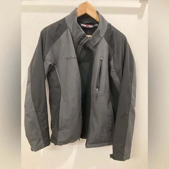 Men’s Free Tech Jacket Black Grey Full Zip Size S Small