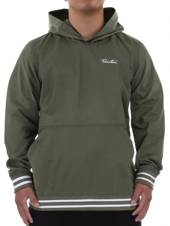 Primitive Mens Creped Hooded Windbreaker Jacket Pocket Green Size 2XL Skateboard