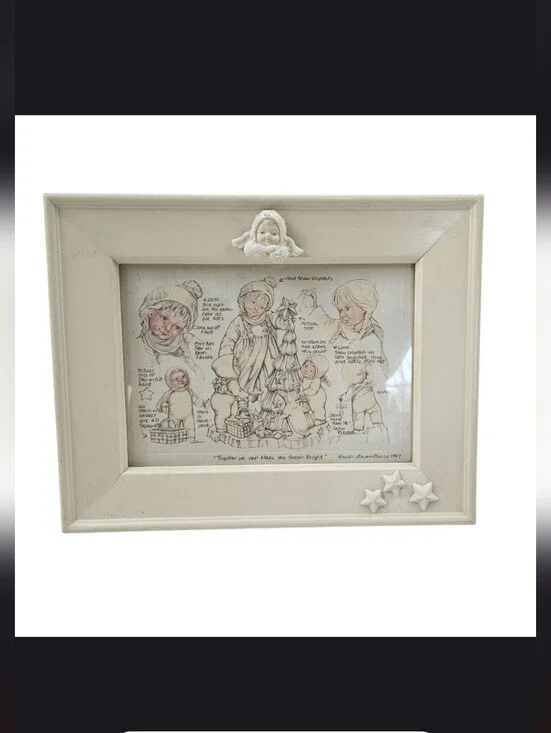 Department 56 SnowbabiesPicture Frame Print 1997Friendship Club Cream Pierro