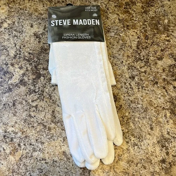 NWT Steve Madden Opera Length Fashion Gloves White